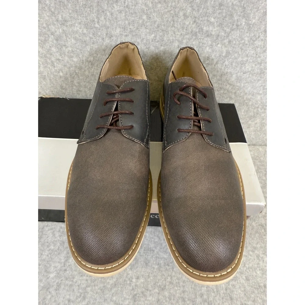 Franco Vanucci Mens Brown Lace Up‎ Dress Shoes Size 11.5 Oxfords